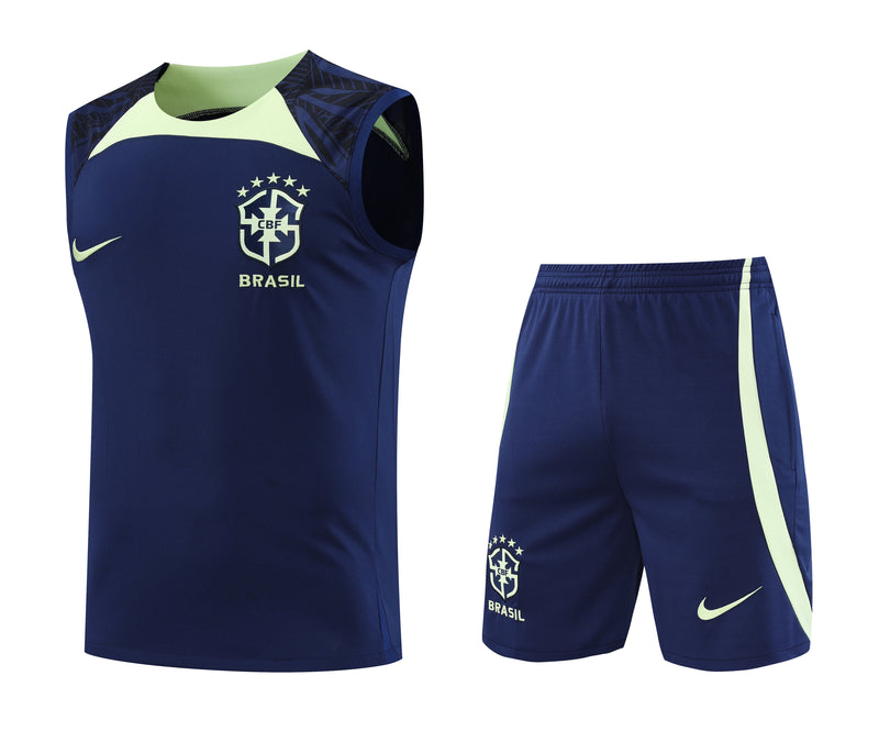 Kit Treino Brasil 22/23  Nike - Azul