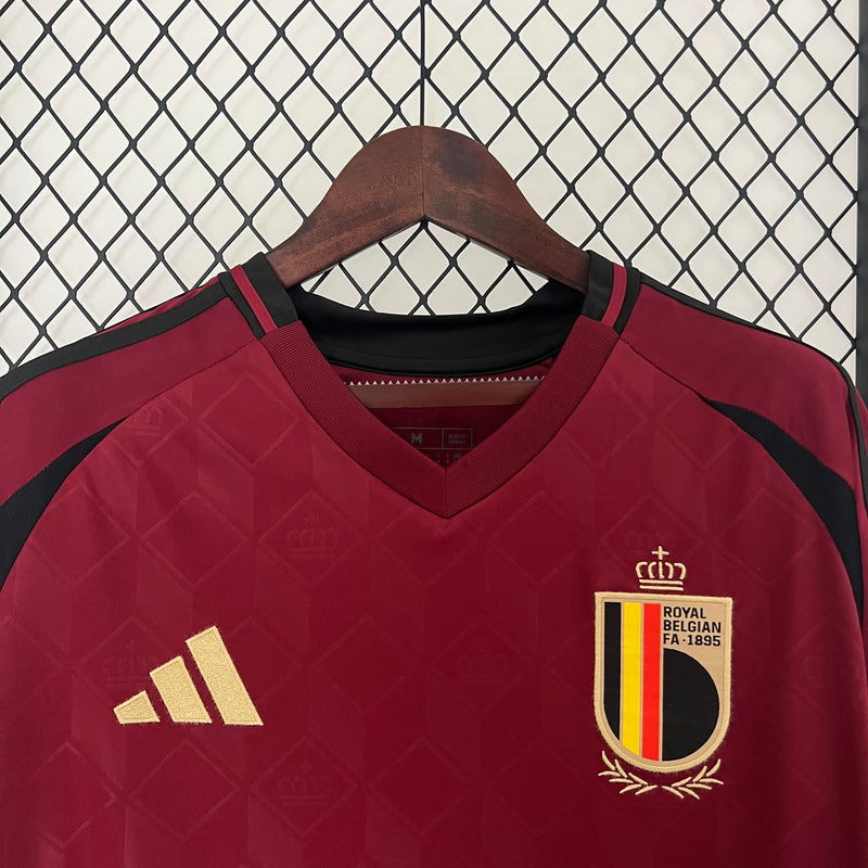 Camisa Bélgica 2024/25 Home - Vinho - Adidas