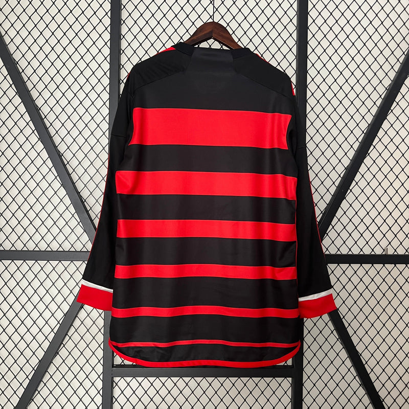 Camisa Manga Longa Flamengo I 24/25 - Adidas - Vermelho e Preto