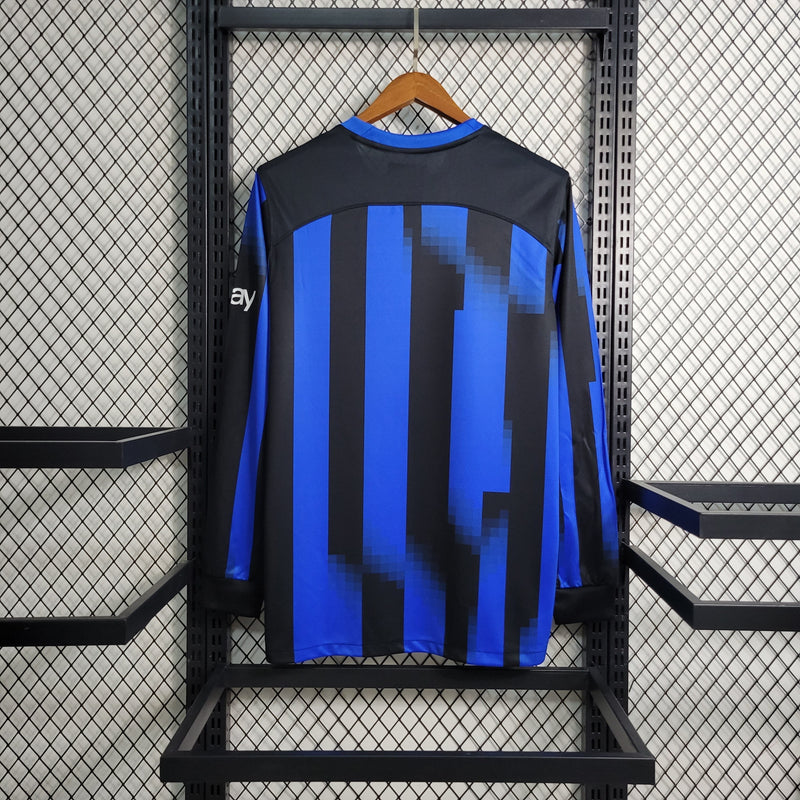 Camisa Manga Longa Inter de Milão I 23/24 Nike - Azul e Preto