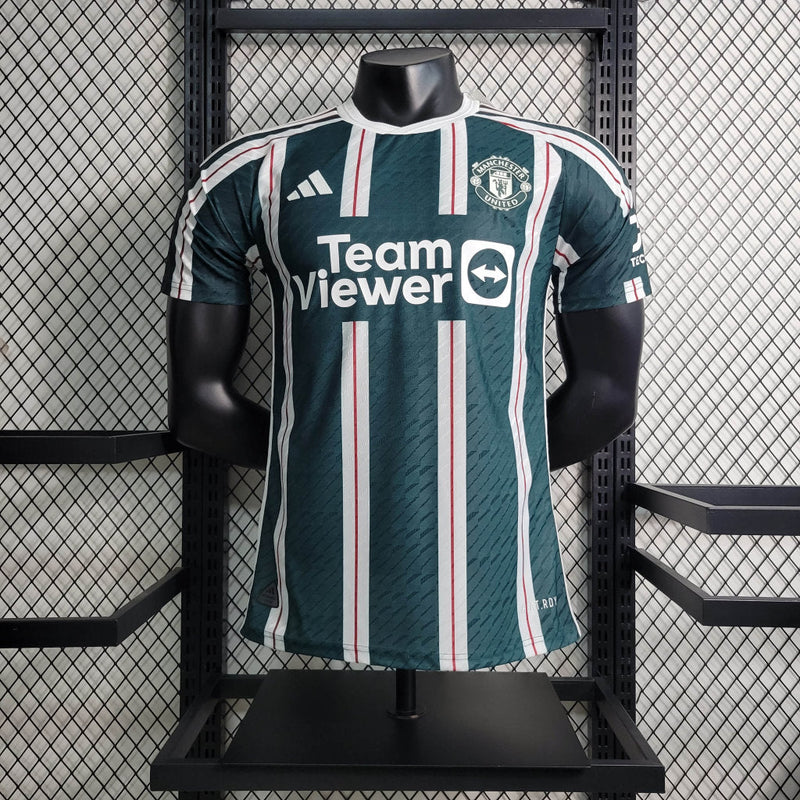 Camisa Manchester United II 23/24 - Verde com Branco - Adidas - Masculino Jogador