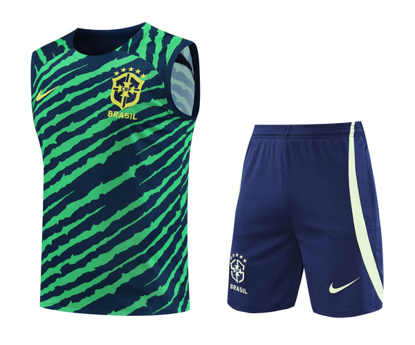 Kit Treino Brasil 22/23  Nike - Verde e Azul