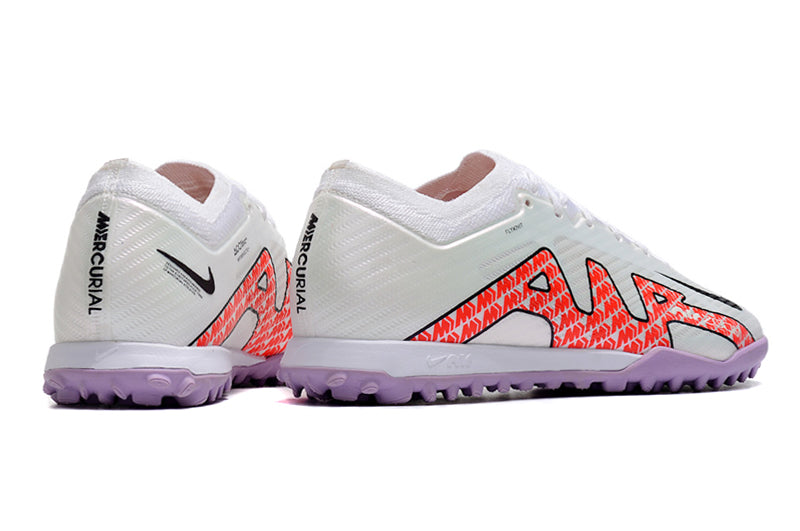 Chuteira Society Nike Air Zoom TF Branco/Roxo - Low