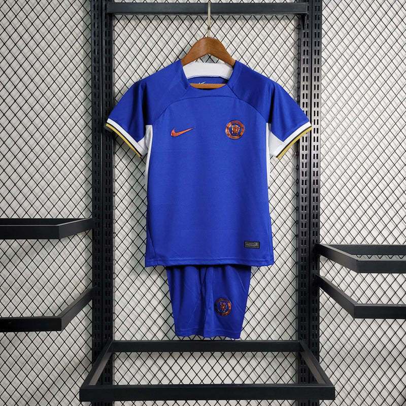 Kit Infantil Chelsea I 23/24 Nike - Azul