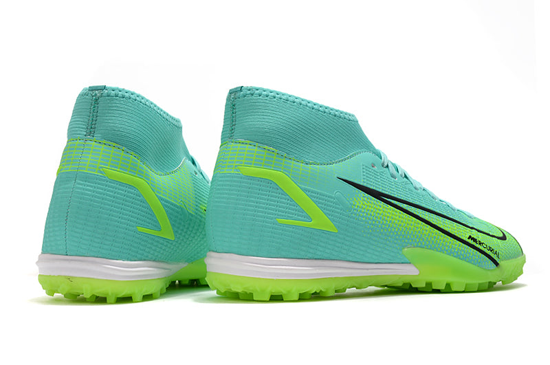 Nike Mercurial Superfly 8 Society Verde e Azul - Cano Alto