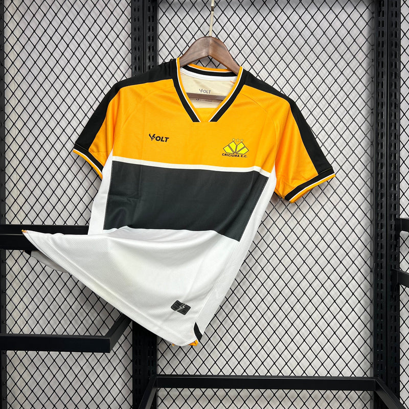 Camisa Criciuma  Home 24/25 - Amarela, Preto e Branco