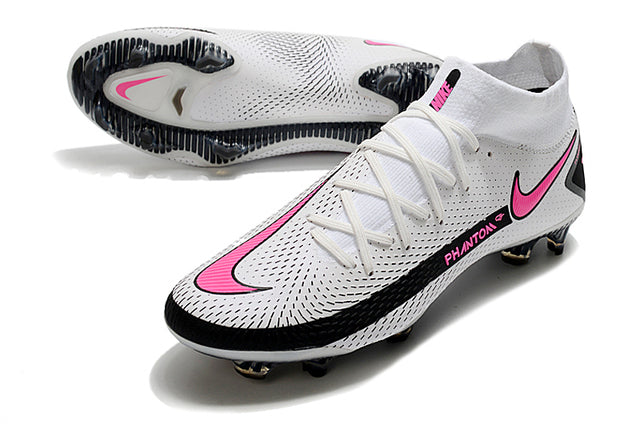 Chuteira Campo Nike Phantom GT Elite Dynamic Fit FG White/Pink - Cano Alto