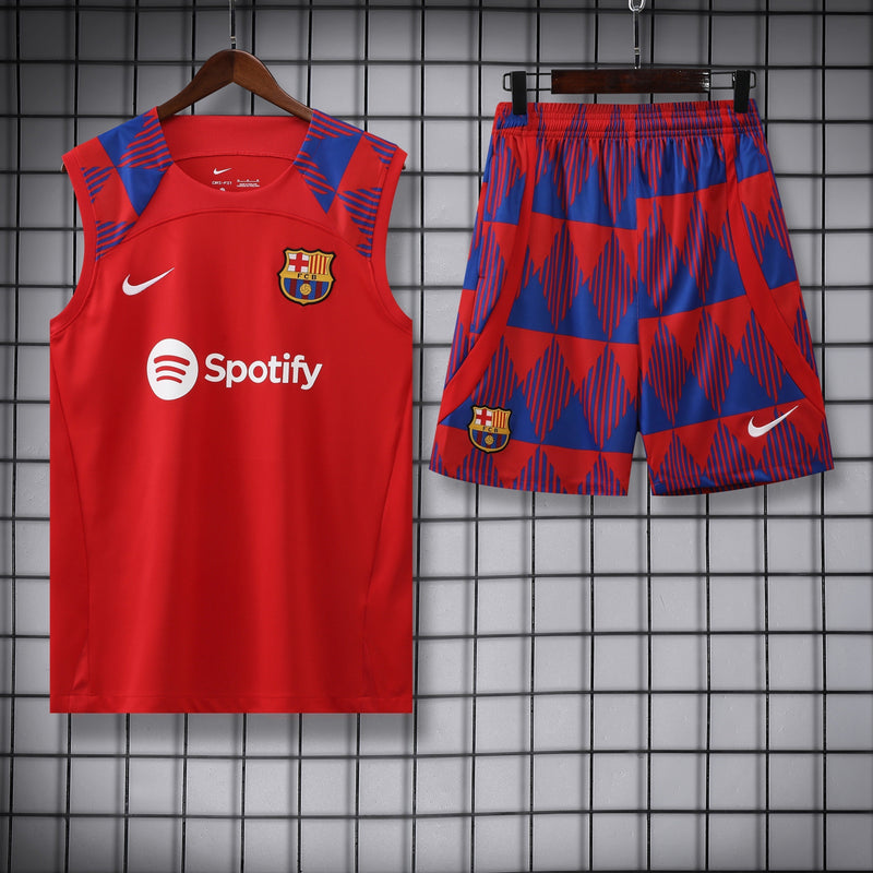 Kit Treino Barcelona 23/24 Nike - Vermelho com Azul