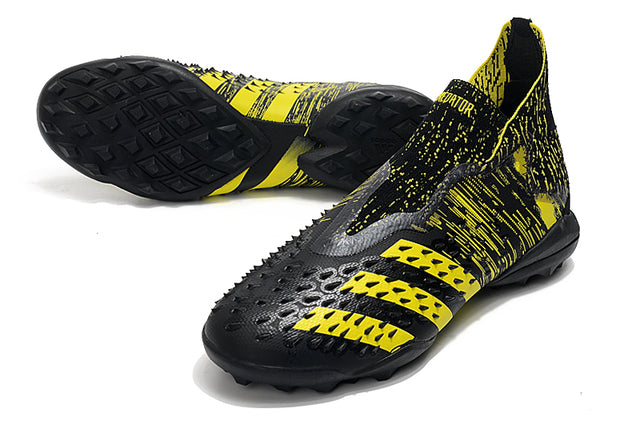 Chuteira Society Adidas Predator Freak + FG Black/Yellow - Cano Alto