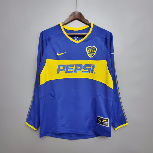 Camisa Manga Longa Boca Juniors 03/04 Nike - Azul e Amarelo