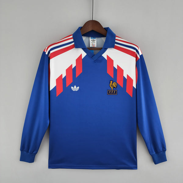 Camisa Manga Longa Seleção França 88/90 Adidas - Azul