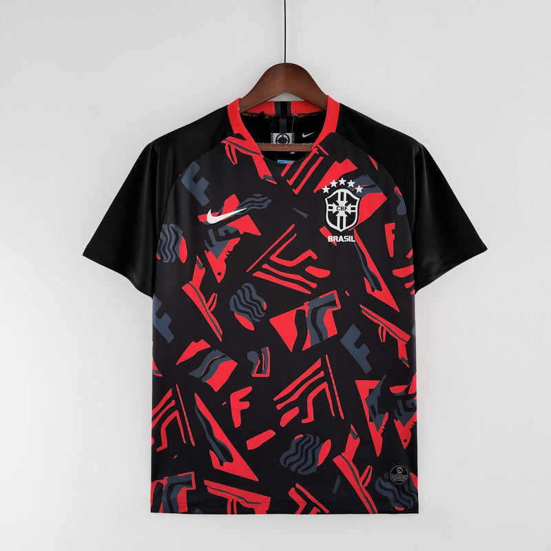 Camisa Seleção Brasil 2022 Nike - Vermelha e Preta - Treino