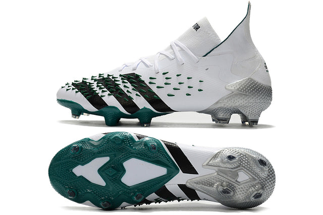 Chuteira Campo Adidas Predator Freak .1 FG White and Green - Cano Alto