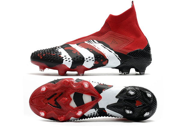 Chuteira Campo Adidas Predator Mutator + FG Black/Red/White - Cano Alto