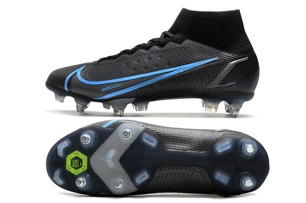 Chuteira Campo Nike Mercurial Superfly VIII Elite SG PRO Anti Clog Black/Blue - Cano Alto