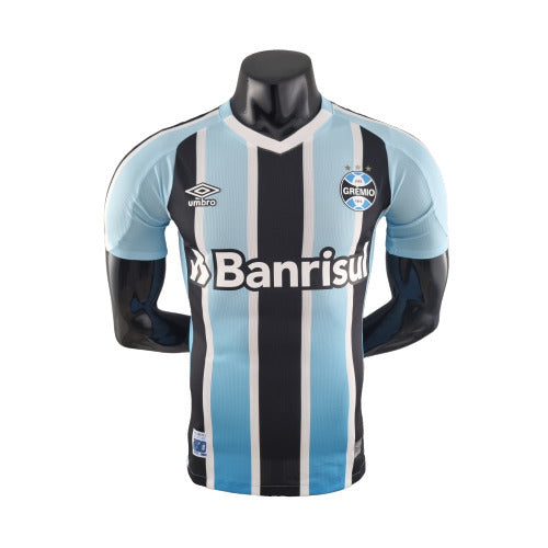 Camisa Grêmio I 22/23 - Preta, Branca e Azul - Umbro - Masculino Jogador