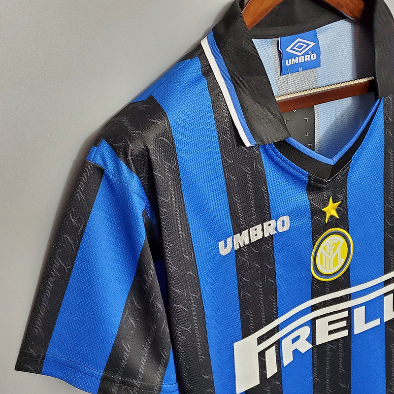 Camisa Inter de Milão Retrô 1997/1998 Azul e Preta - Umbro