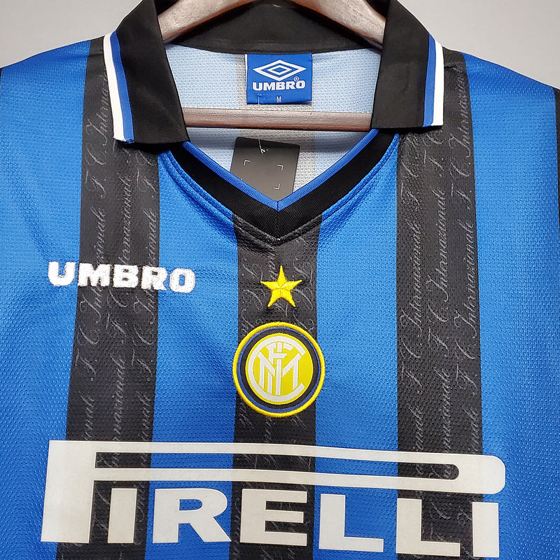 Camisa Inter de Milão Retrô 1997/1998 Azul e Preta - Umbro