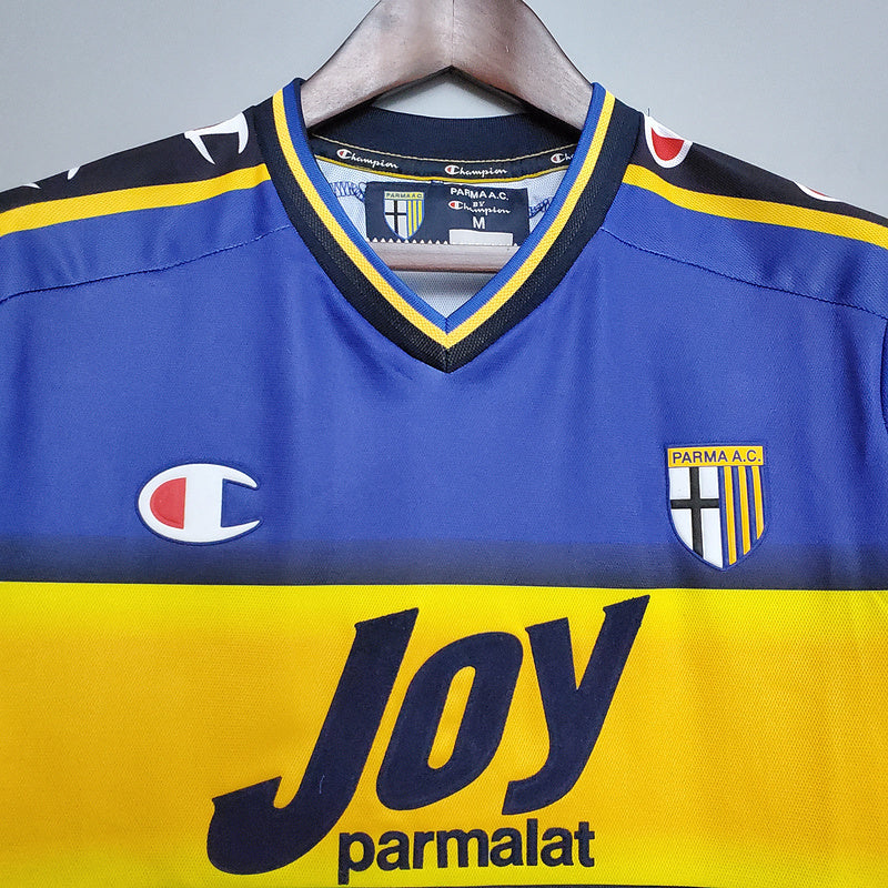 Camisa Parma Retrô 2001/2002 Azul e Amarela - Champion