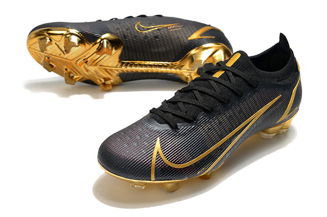 Chuteira Campo Nike Mercurial Vapor 14 Elite FG Black/Gold - Low