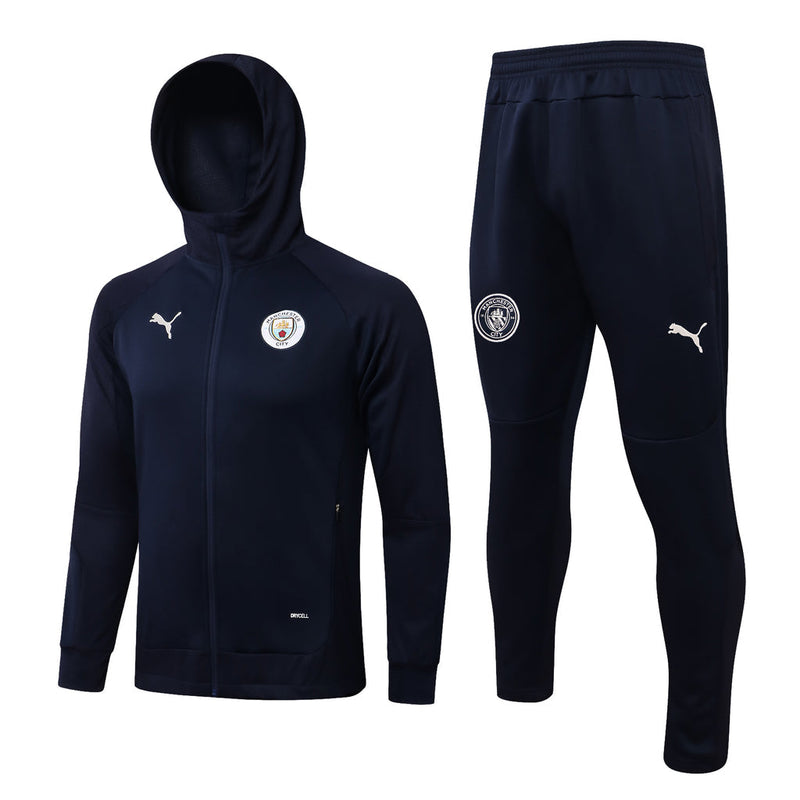 Conjunto Manchester City 21/22 Azul Esuro - Puma - Com Capuz