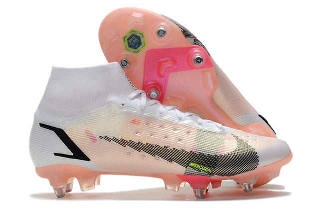 Chuteira Campo Nike Mercurial Superfly VIII Elite SG PRO Anti Clog Branco - Cano Alto