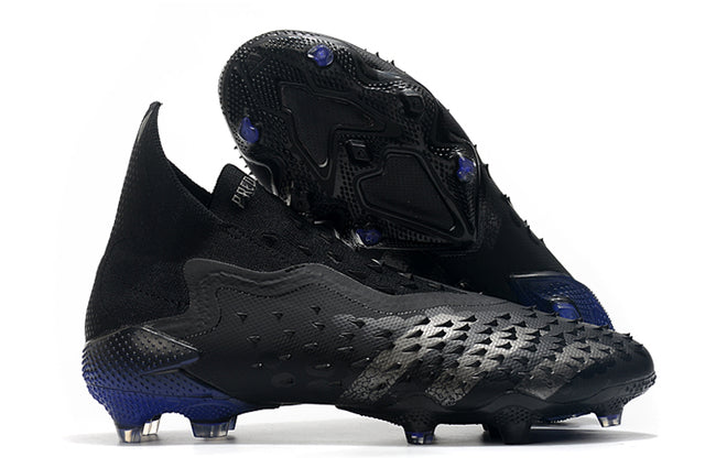 Chuteira Campo Adidas Predator Freak + FG Black/Blue - Cano Alto